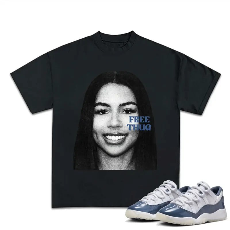 MTS Free Thugger T-shirt, 11S Diffused Blue Unisex Shirt, Shirt To Match Sneaker, Streetwear Y2k Shirt Cotton Tshirt Clothing Menswear Top Oversized