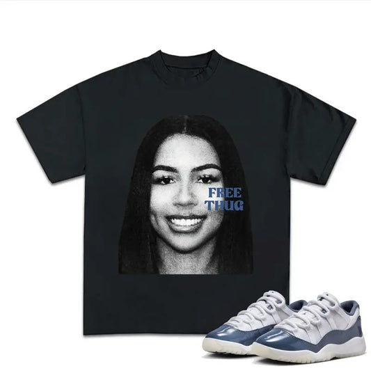 MTS Free Thugger T-shirt, 11S Diffused Blue Unisex Shirt, Shirt To Match Sneaker, Streetwear Y2k Shirt Cotton Tshirt Clothing Menswear Top Oversized