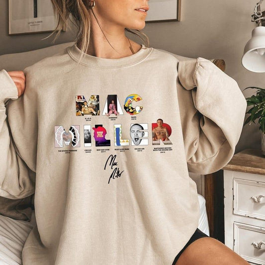 Mac Miller Graphic Tee and Sweatshirt | Vintage Hip-Hop Rapper Tribute Sweater, Retro Style Fan Music Lovers, Mac Miller Christmas Sweater