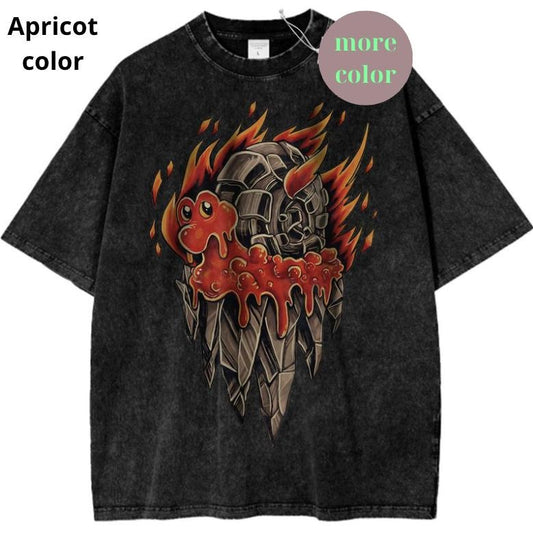 Magcargo T-Shirt, Pokemon Shirt, PKM Shirt, Anime TShirt, Vintage Tee, Streetwear Shortsleeve Printed Womenswear Top