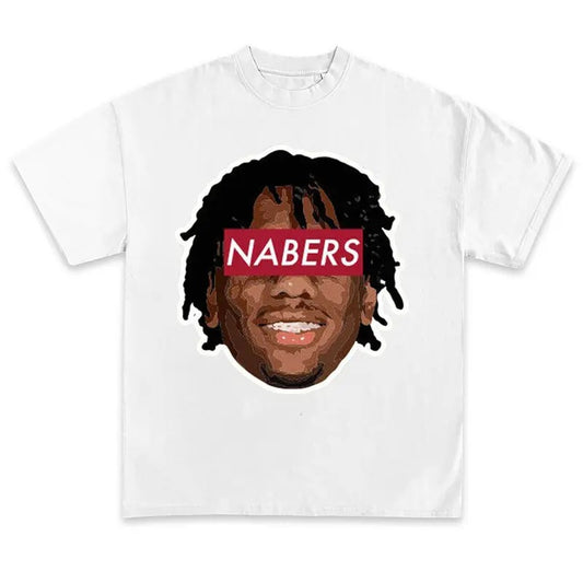 Malik Nabers Big Face T-Shirt Vintage Graphic Tee Shirt for Men Women Streetwear y2k
