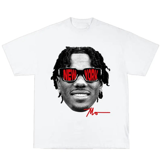 Malik Nabers Big Face T-Shirt Vintage Graphic Tee Shirt for Men Women Streetwear y2kstyle{n002}2