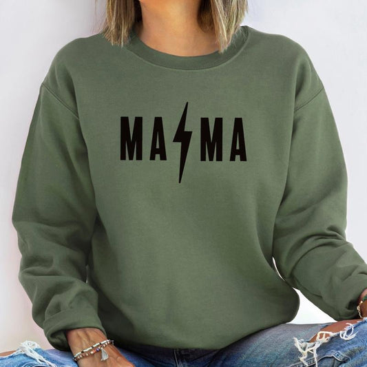 Mama Bolt Sweatshirt Mama Gift Sweater Bolt Mama Sweatshirt Bolt Mama Sweater Mama Gift Sweatshirt Mom Gift Sweater Comfy Mama Sweatshirt Cozy Mama Sweater Long Sleeve Casual Comfort Womenswear