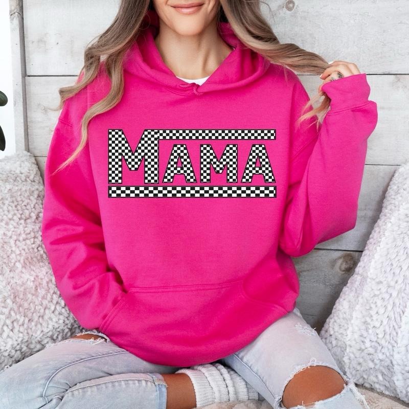 Mama Checkered Crewneck Sweatshirt Gildan