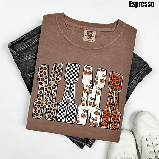 Mama Pumpkin Pattern Comfort Colors T-Shirt 'NLB'