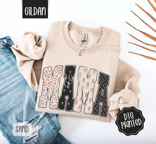Mama tiger Sweatshirt, Trendy Women's Crewneck