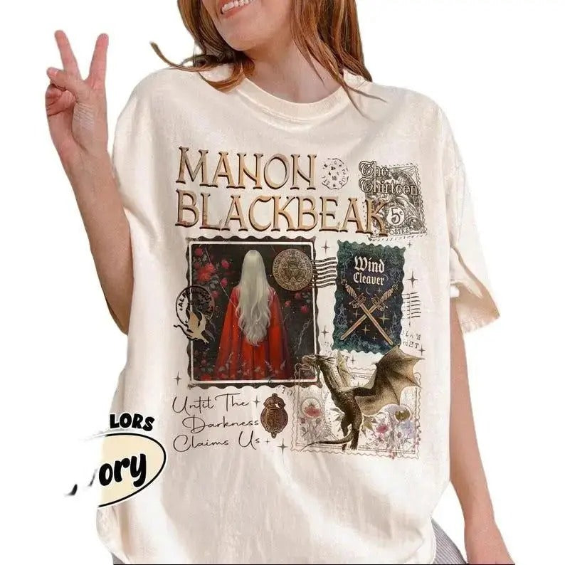 Manon Blackbeak Shirt, The Thirteen From Now Until The Darkness Claims Us, SJM acotar Crescent City, throne of glass book merch, dark romance shirts