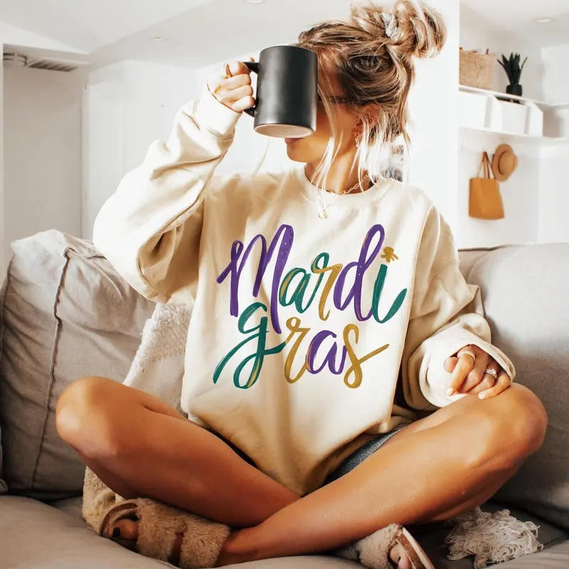 Mardi Gras Tshirt Sweatshirt, Mardi Gras Festival Sweatshirt, Celebration Shirt, Louisiana Tee, Unisex Sweater Pullover Tee