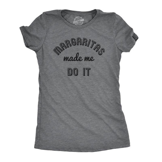 Margaritas Made Me Do It Funny Drinking Mardi Gras T Shirt For Woman Funny Womens T Shirts Cute Slimming Top Comfortable Soft Womenswear Cinco De Mayo Tops for Women Funny Drinking Top Women's Novelty Dark Grey