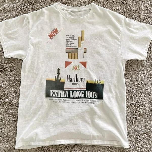 Marlboro extra long 100s tshirt from marketing campaign in the 90s, y2k, Unisex T-Shirt, For Men Women Menswear Top Streetwear