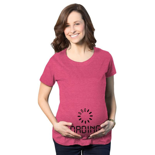 Maternity Baby Loading Shirt Humor Funny Pregnancy Shirt Cute Internet Tee Funny Graphic Maternity Tee Cute Pregnancy Tees With Plus Sizes Funny Meme Short Sleeve Funny Maternity Shirts