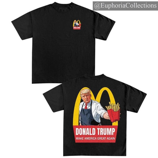 #McDonalds Loving President #Donald.Trump 2 Sides Shirt, #Trump #Mac.Donald Tee, Election Shirt with Funny - Make American Great Again Shirt , Retro Chic Tee