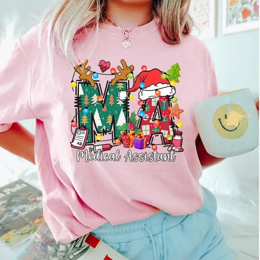 Medical Assistants Christmas T-shirt, Christmas MA Shirt, Holiday CMA Tee, Christmas Gift for Medical Assistant, Certified Medical Assistants Shirt
