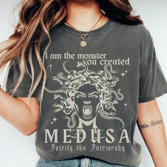 Medusa Shirt  Gothic Clothes Goth Clothes Dark Academia Snake Shirt Fuck The Patriarchy Burn The Patriarchy Medusa Athena1