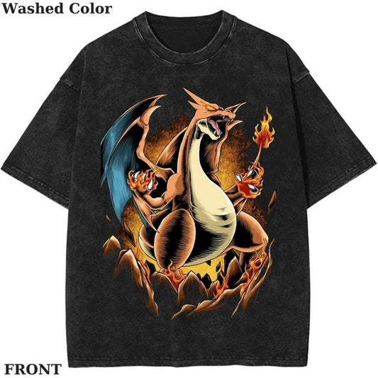 Mega Charizard Y Pokemon Graphic T-Shirt, Pokemon T-Shirt, PKM Shirt, Anime Funny Shirt, Vintage Tee Streetwear Shortsleeve Printed Womenswear Top