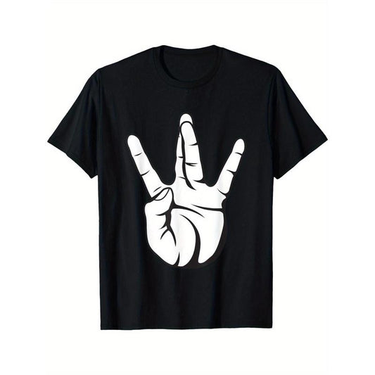 Men'S Cotton Crew Neck T-Shirt, Regular Fit, Short Sleeve, Geometric Pattern, 100% Cotton Knit Fabric, Medium Stretch, with Hip Hop Gangsta Rap Graphic Print, for Daily & Casual Wear, All-Season Made in USA