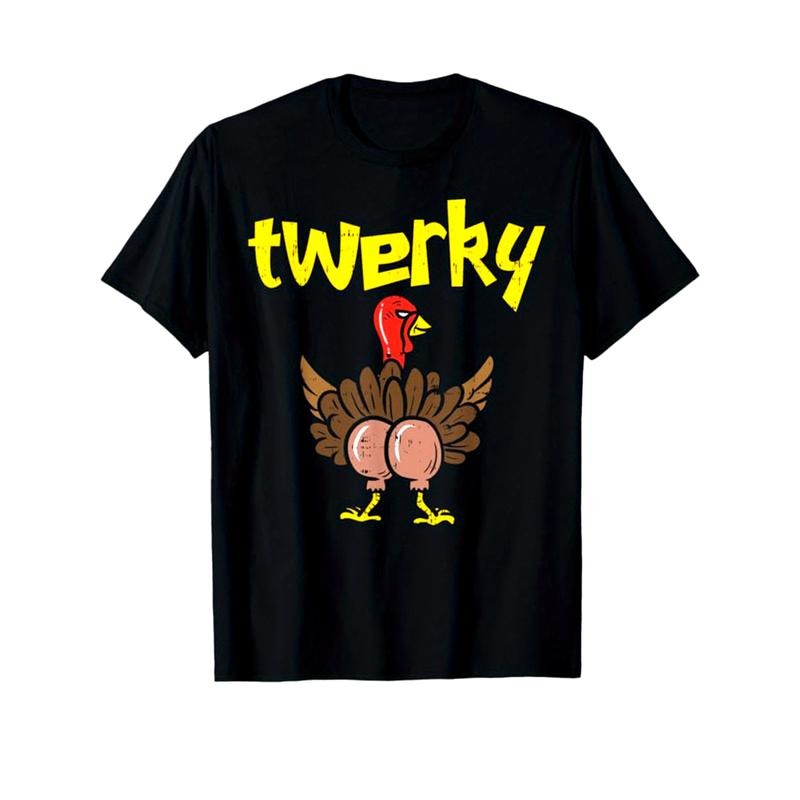 Men'S Cotton Graphic T-Shirt, 100% Cotton, Crew Neck, Short Sleeve, Sports Style, Slight Stretch, Geometric Turkey Pattern, Loose Fit, with Thanksgiving Day Print for Casual, Outdoor, All-Season Wear made in usa