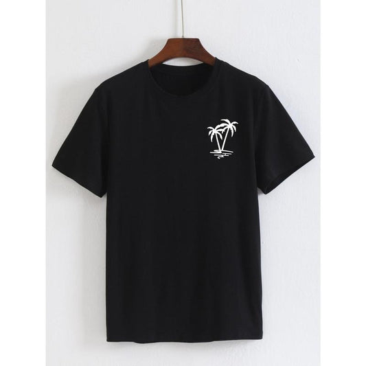 Men Tropical Print Tee For Spring And Summer Made in USA