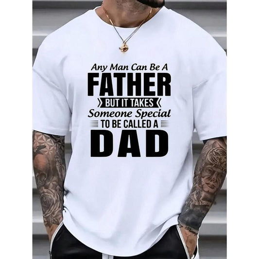 Men's Casual Slogan Print Round Neck Short Sleeve T-Shirt, Summer Made in USAstyle{n002}2