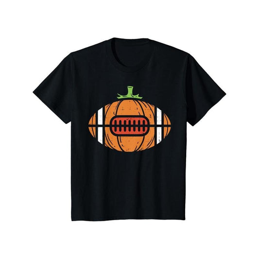 Men's Cotton Football Pumpkin Graphic Tee - Casual Short Sleeve Crew Neck T-Shirt for Sports & Casual Attire made in usa