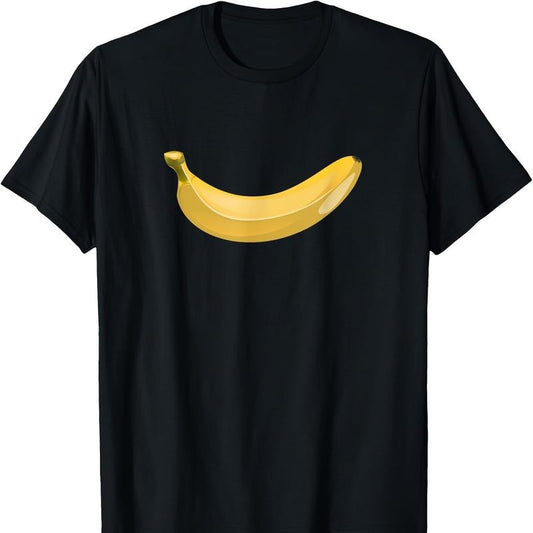 Men's Funny Banana Print Cotton T-Shirt - Short Sleeve, Round Neck, Regular Fit, No Pockets made in usa