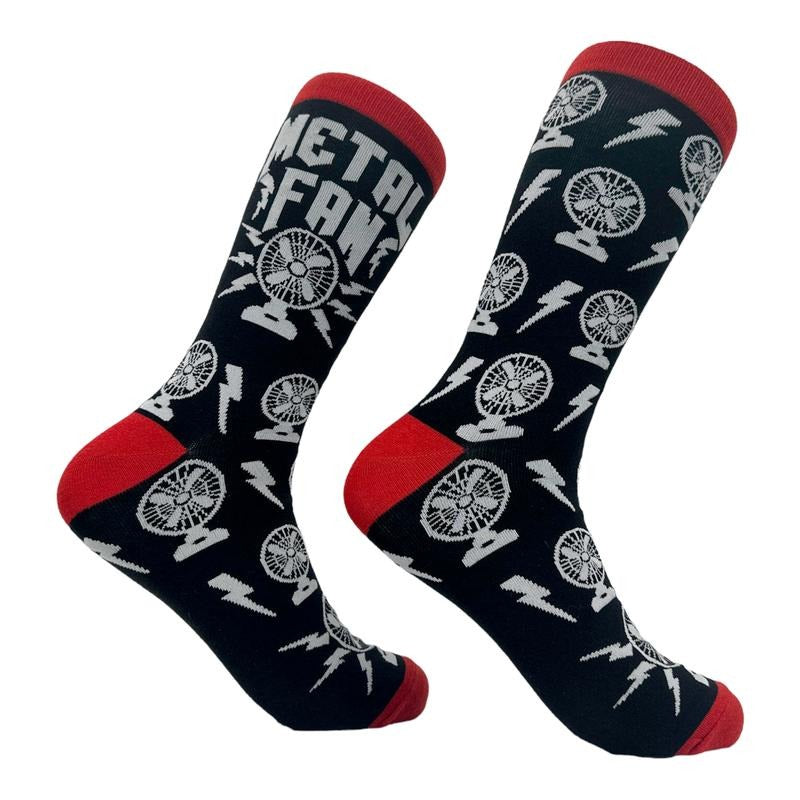Men's Metal Fan Socks Funny Heavy Music Air Blowing Fans Joke Footwear Funny Graphic Socks Comfortable Fitted Spandex Cotton