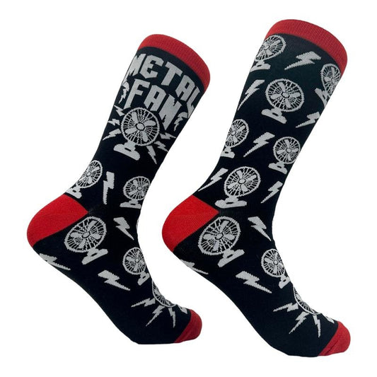 Men's Metal Fan Socks Funny Heavy Music Air Blowing Fans Joke Footwear Funny Graphic Socks Comfortable Fitted Spandex Cotton