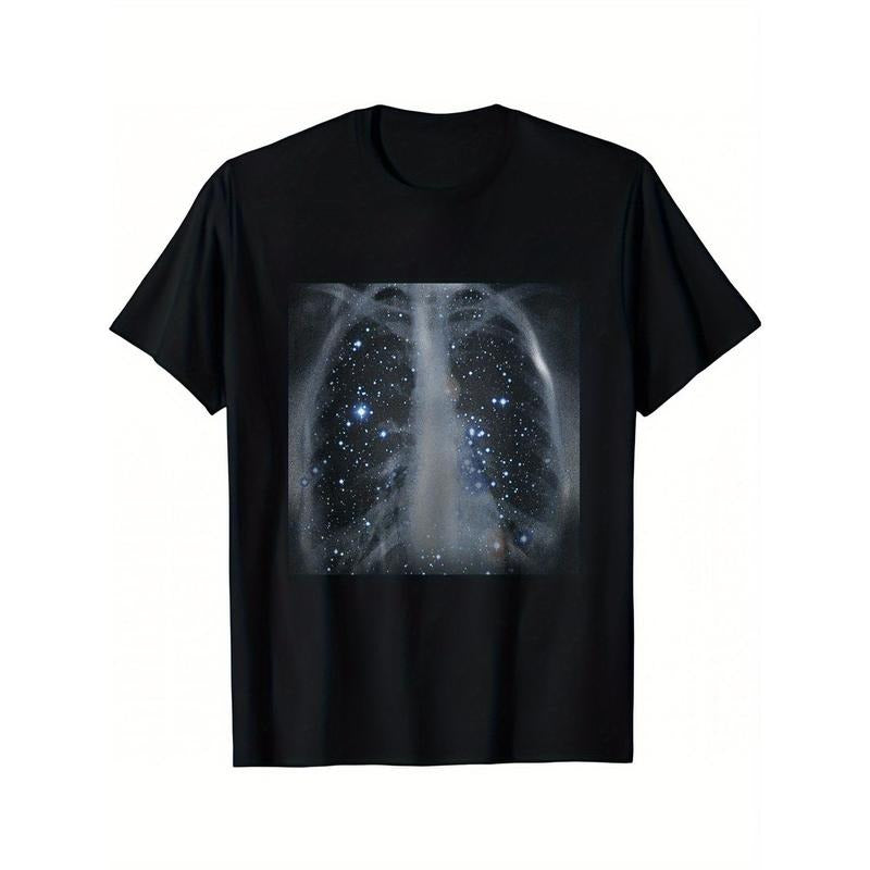 Men's T-shirt, Character Tees Short Sleeve Casual Tee Funny Print Comfy Basic Tee Tops made in usa