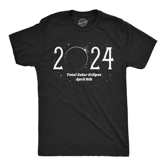 Mens 2024 Total Solar Eclipse Funny T Shirt Novelty Graphic Tee For Men