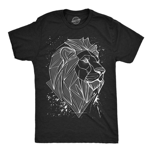 Mens 3D Lion T Shirt Funny Awesome Three Dimension Majestic Lions Tee For Guys Mens Funny T Shirts Cool Tees Soft Stylish Casual Menswear Funny Animal Short Sleeve Novelty Tees for Guys Black - 3D