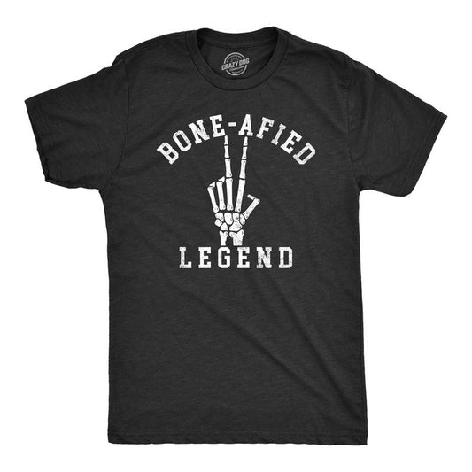 Mens Bone Afied Legend T Shirt Funny Halloween Skeleton Bones Superstar Joke Tee For Guys Mens Funny T Shirts Cool Tees Soft Stylish Casual Menswear Halloween Apparel for Men Funny Sarcastic Short Black -