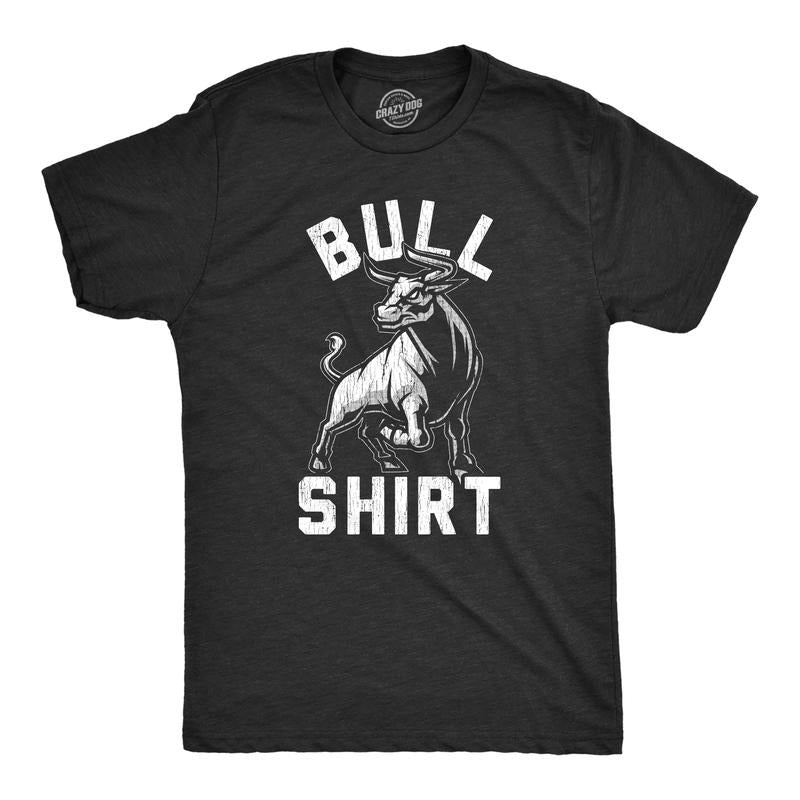 Mens Bull Shirt T Shirt Funny B.S. Punny Sarcastic Graphic Novelty Tee Mens Funny T Shirts Cool Tees Soft Stylish Casual Menswear Sarcastic Apparel for Men Funny Funny Adult Humor Short Sleeve Novelty Black