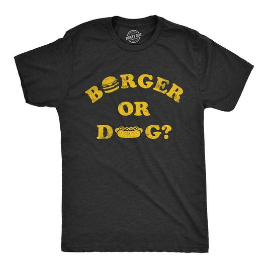 Mens Burger Or Dog T Shirt Funny Grilling Cookout Party Tee For Guys Mens Funny T Shirts Cool Tees Soft Stylish Casual Menswear Funny Food T Shirt Novelty Tees for Men Black -