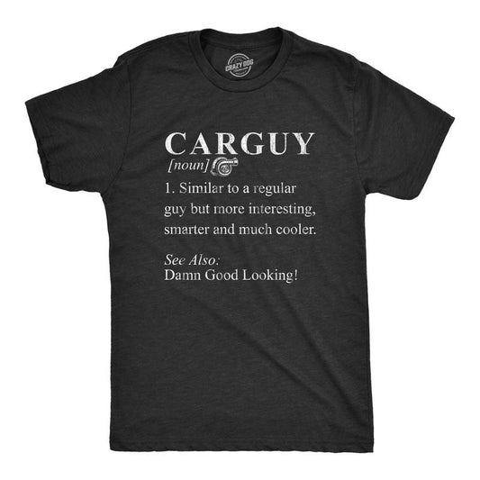 Mens Car Guy Definition T Shirt Funny Sarcastic Mechanic Graphic Gift for Dad Humor Mens Funny T Shirts Cool Tees Soft Stylish Casual Menswear Dad Joke Apparel for Men Funny Mechanic Short Sleeve Black -
