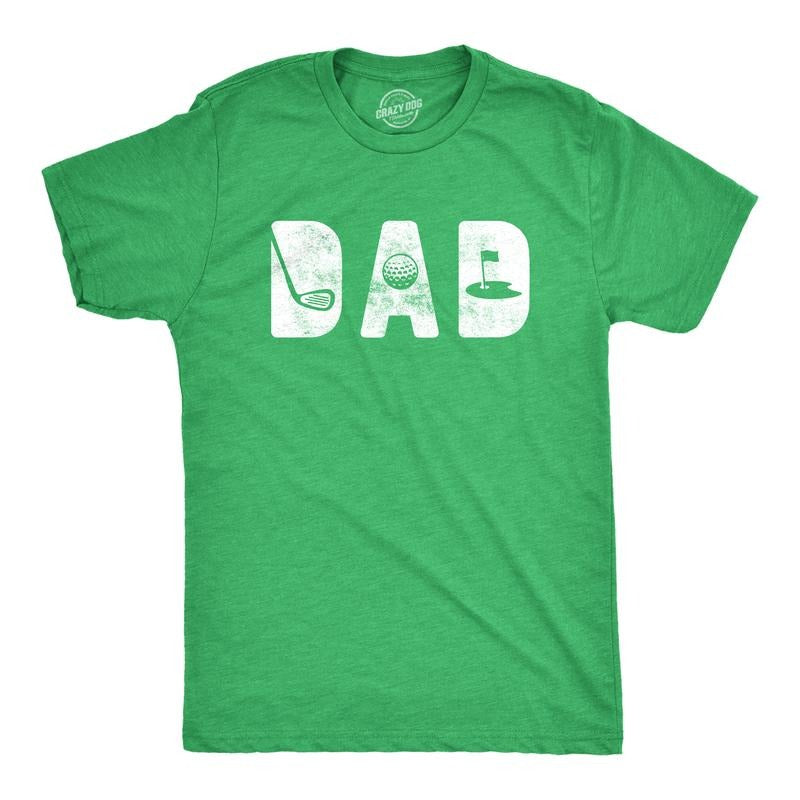 Mens Dad Golf T Shirt Funny Fathers Day Gift for Dad Outdoor Sports Graphic Tee Mens Funny T Shirts Cool Tees Soft Stylish Casual Menswear Dad Joke Apparel for Men Funny Golf Short Sleeve Novelty Tees Green