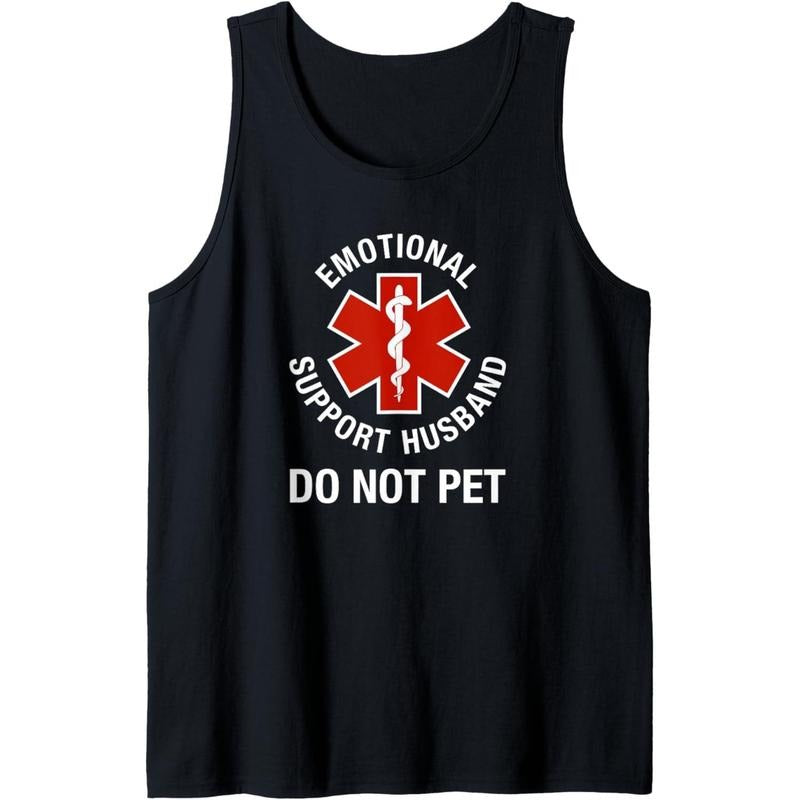 Mens Do Not Pet Emotional Support Husband Funny Tank Topstyle{n002}2