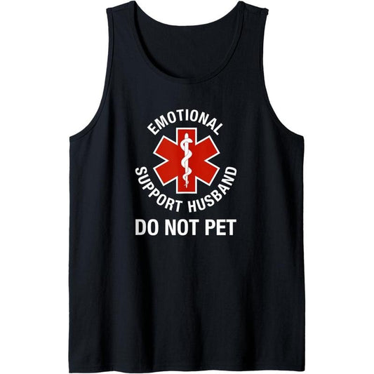 Mens Do Not Pet Emotional Support Husband Funny Tank Topstyle{n002}2