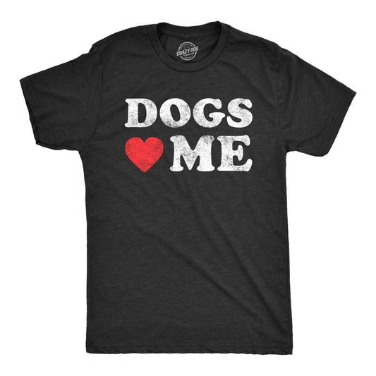 Mens Dogs Love Me T Shirt Funny Pet Owner Sarcastic Dog Dad New Puppy Tee Mens Funny T Shirts Cool Tees Soft Stylish Casual Menswear Funny Dog Short Sleeve Novelty Tees for Guys Black