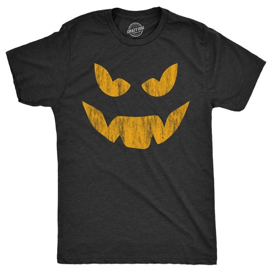 Mens Evil Eddie Pumpkin T Shirt Funny Halloween Jack O Lantern Dark Smile Tee For Guys Mens Funny T Shirts Cool Tees Soft Stylish Casual Menswear Halloween Apparel for Men Novelty Tees for Guys Black - 3XL