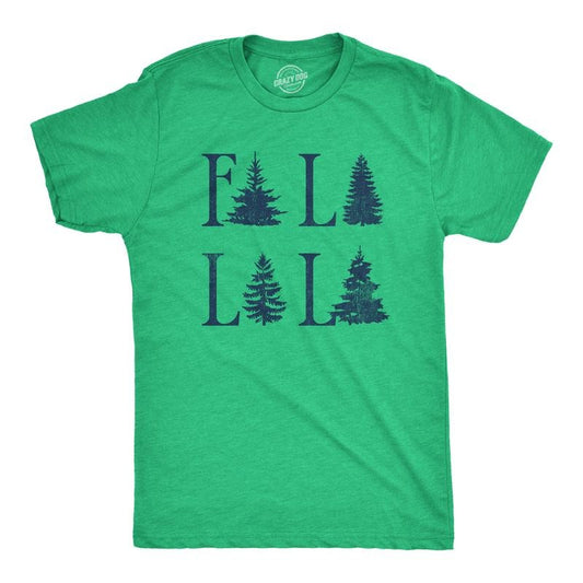 Mens Fa La La La T Shirt Funny Xmas Carol Tree Tee For Guys Mens Funny T Shirts Cool Tees Soft Stylish Casual Menswear Christmas Apparel for Men Funny Music Short Sleeve Novelty Tees for Guys Green -