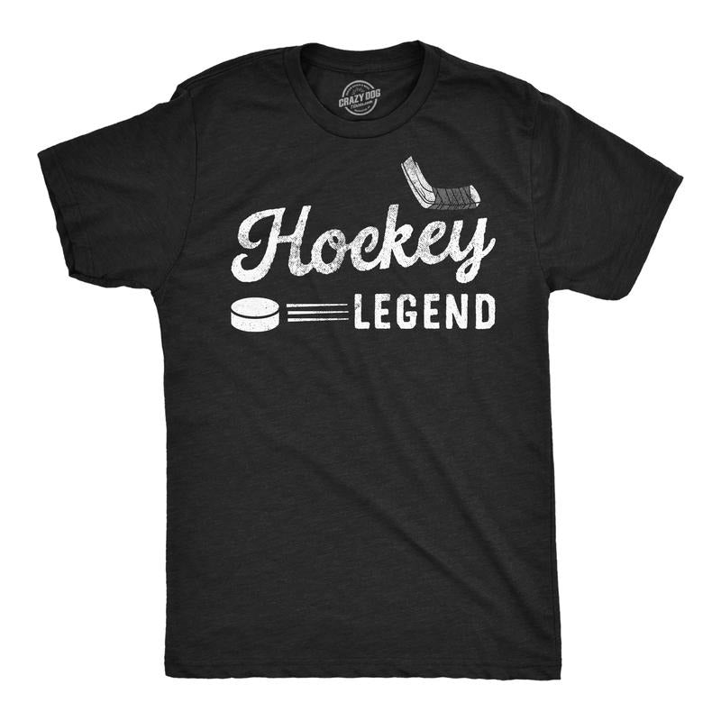 Mens Funny T Shirts Hockey Legend Sarcastic Sports Graphic Tee For Men Mens Funny T Shirts Cool Tees Soft Stylish Casual Menswear Sarcastic Apparel for Men Funny Hockey Short Sleeve Novelty Tees for Black -