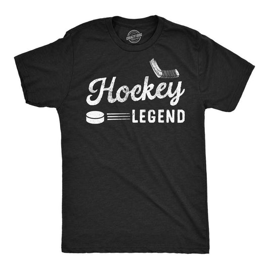 Mens Funny T Shirts Hockey Legend Sarcastic Sports Graphic Tee For Men Mens Funny T Shirts Cool Tees Soft Stylish Casual Menswear Sarcastic Apparel for Men Funny Hockey Short Sleeve Novelty Tees for Black -