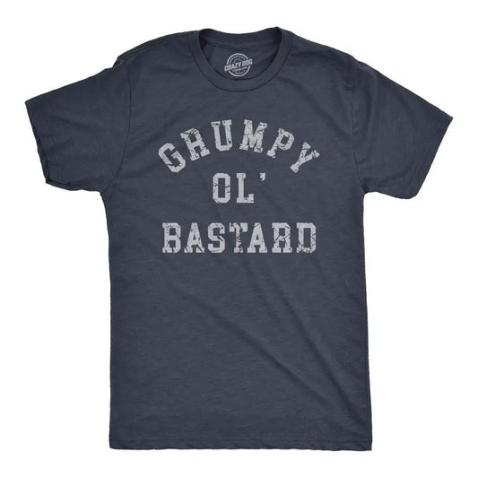Mens Grumpy Ol Bastard T Shirt Funny Cranky Grouchy Old Joke Tee For Guys Mens Funny T Shirts Cool Tees Soft Stylish Casual Menswear Funny Sarcastic Short Sleeve Novelty Tees for Guys Navy -