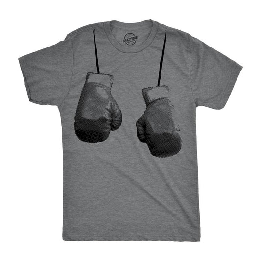 Mens Hanging Gloves T Shirt Cool Fitness Boxing Gym Tee for Guys Mens Funny T Shirts Cool Tees Soft Stylish Casual Menswear Funny Fitness Short Sleeve Novelty Tees for Guys Dark Grey