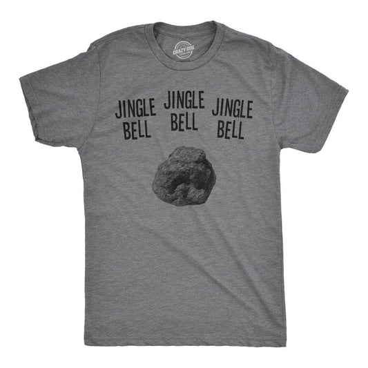 Mens Jingle Bell Rock T Shirt Funny Christmas Song Tee Mens Funny T Shirts Cool Tees Soft Stylish Casual Menswear Christmas Apparel for Men Funny Music Short Sleeve Novelty Tees for Guys Dark Grey