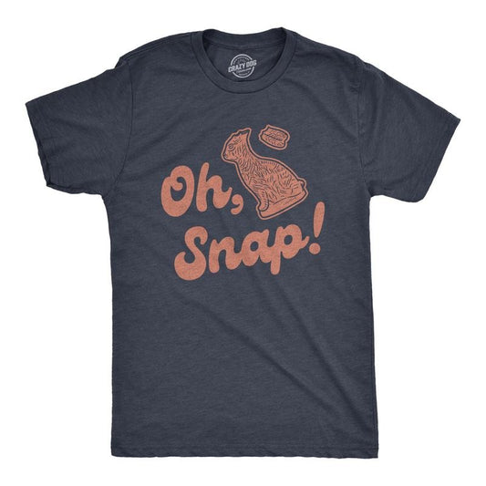 Mens Oh Snap T shirt Funny Chocolate Easter Bunny Basket Egg Hunt Gift for Him Mens Funny T Shirts Cool Tees Soft Stylish Casual Menswear Easter Apparel for Men Funny Food Short Sleeve Novelty Tees Navy