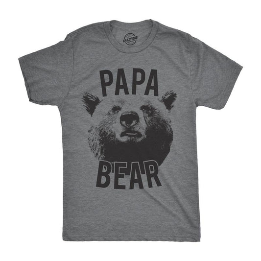 Mens Papa Bear T shirt Funny Fathers Day Idea for Dad Papa Hilarious Husband Mens Funny T Shirts Cool Tees Soft Stylish Casual Menswear Dark Grey