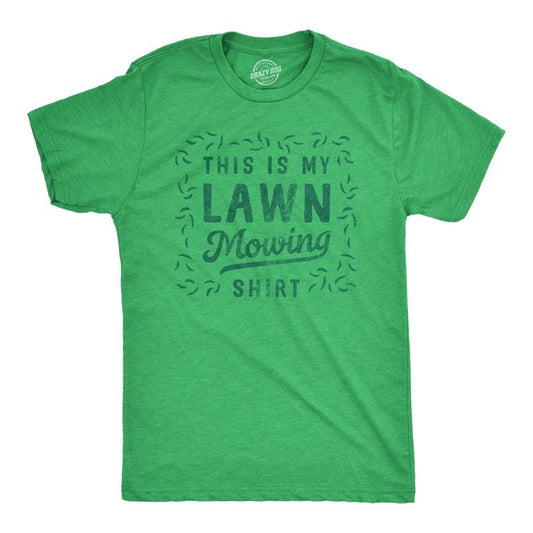 Mens This Is My Lawn Mowing Shirt Tee Funny Grass Cutting Groundskeeping T Shirt for Guys Mens Funny T Shirts Cool Tees Soft Stylish Green -