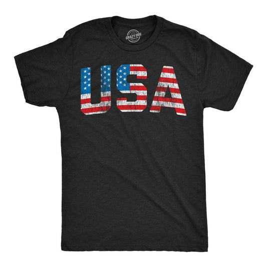 Mens Vintage USA T Shirt Awesome Fourth Of July Graphic Tee For Men Mens Funny T Shirts Cool Tees Soft Stylish Casual Menswear Patriotic Apparel for Men Novelty Tees for Guys Black -