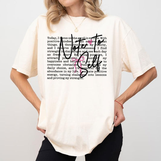 Mental Health Comfort Colors Shirt, Note To Self Tee,  Dear Person Behind Me T-shirt, Love Yourself Gift, Inspirational Womenswear